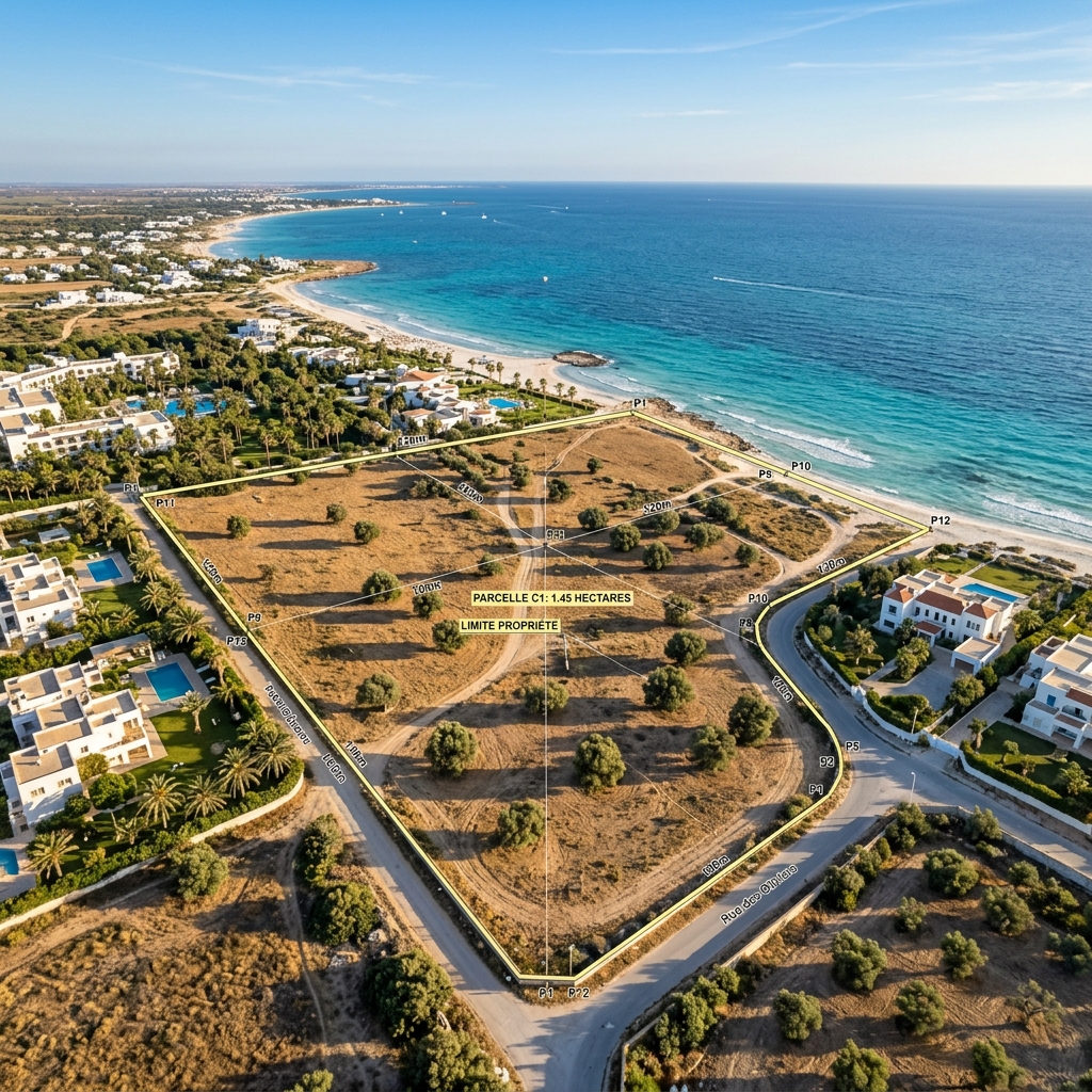 Analyse et mesure de parcelle de terrain à Djerba